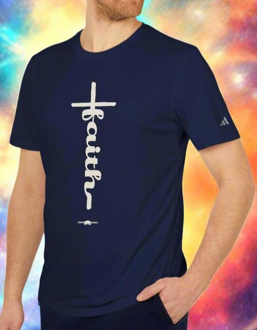 adidas Unisex Sport T-shirt Faith Cross by Frog Geeks