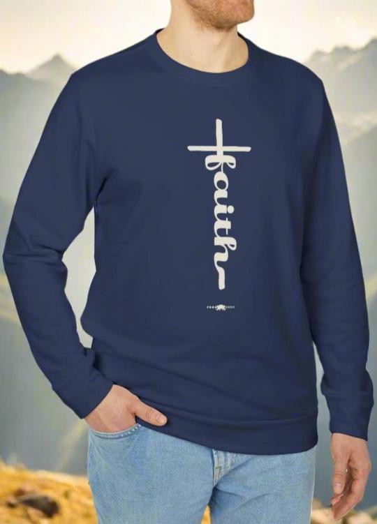 adidas Unisex Fleece Crewneck Sweatshirt Faith Cross by Frog Geeks