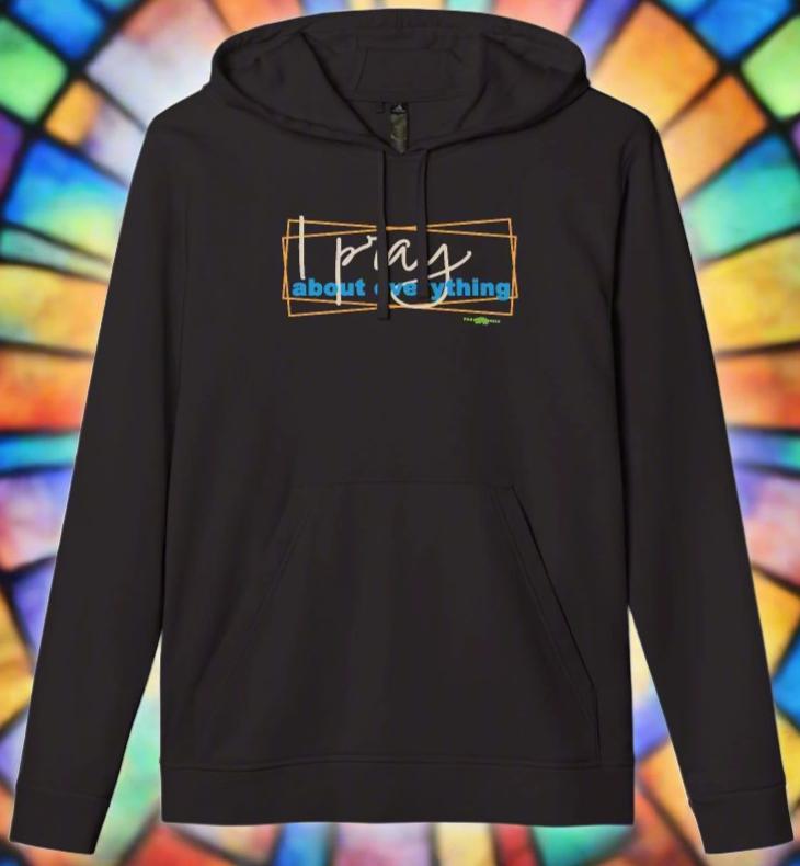 adidas Unisex Fleece Hoodie I Pray about everything by Frog Geeks