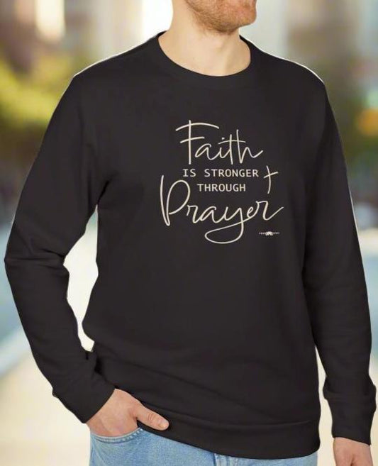 adidas Unisex Fleece Crewneck Sweatshirt Faith Prayer by Frog Geeks