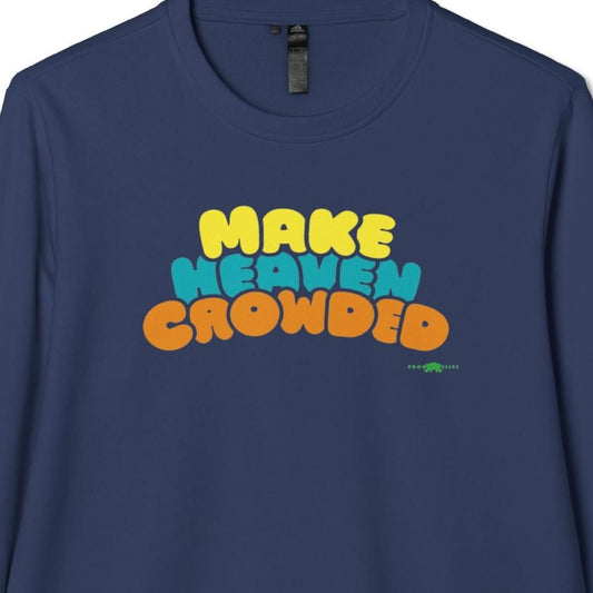 adidas Unisex Fleece Crewneck Sweatshirt Make Heaven Crowded by Frog Geeks
