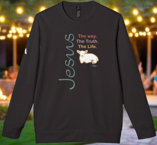 adidas Unisex Fleece Crewneck Sweatshirt Jesus by Frog Geeks