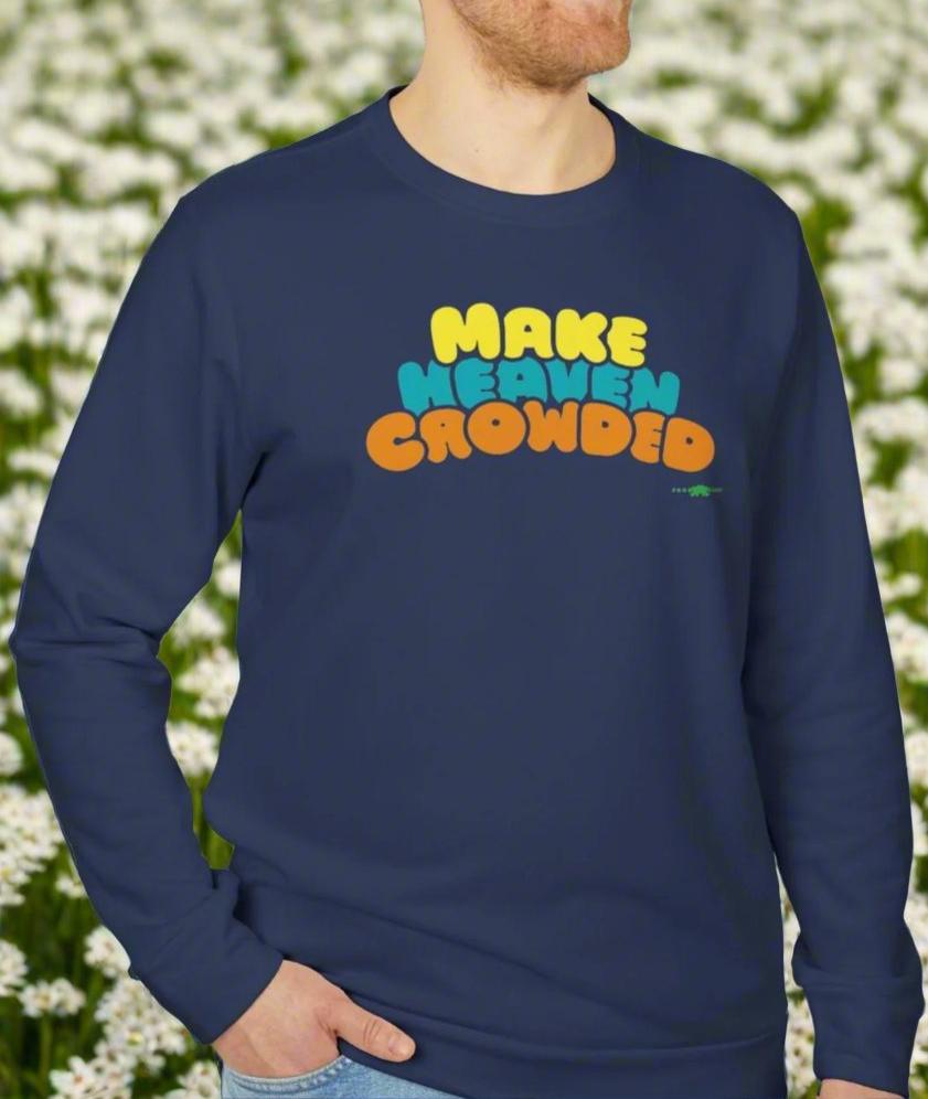 adidas Unisex Fleece Crewneck Sweatshirt Make Heaven Crowded by Frog Geeks