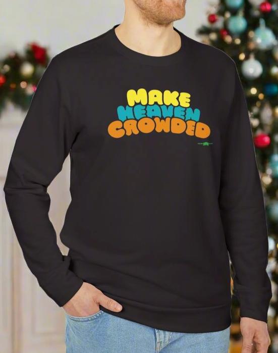 adidas Unisex Fleece Crewneck Sweatshirt Make Heaven Crowded by Frog Geeks