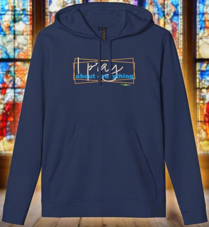 adidas Unisex Fleece Hoodie I Pray about everything by Frog Geeks