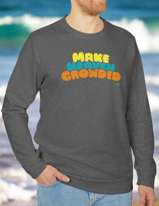 adidas Unisex Fleece Crewneck Sweatshirt Make Heaven Crowded by Frog Geeks
