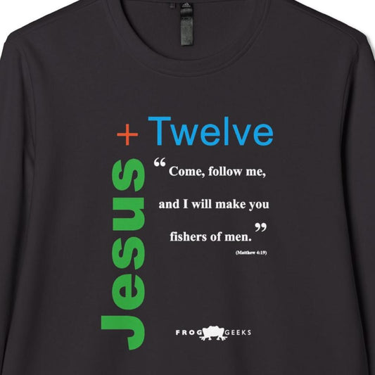 adidas Unisex Fleece Crewneck Sweatshirt Jesus Plus 12 by Frog Geeks