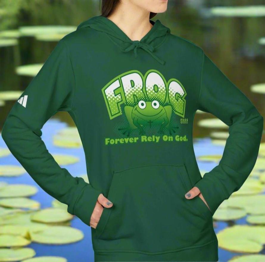 adidas Unisex Fleece Hoodie Frog by Frog Geeks