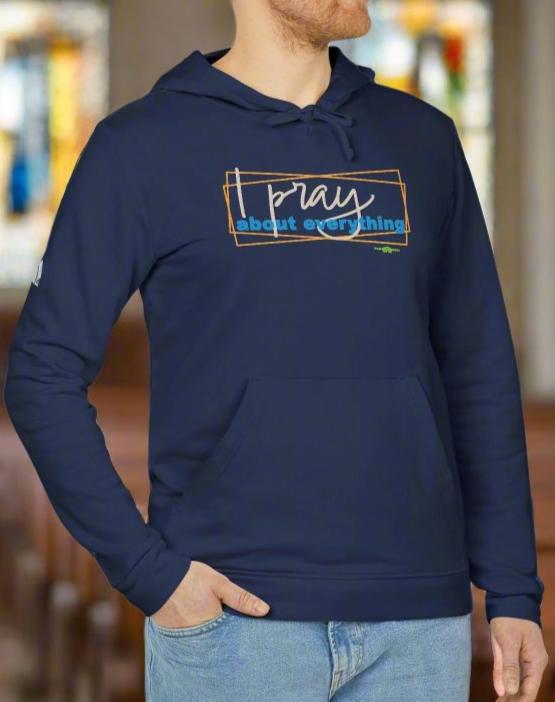 adidas Unisex Fleece Hoodie I Pray about everything by Frog Geeks