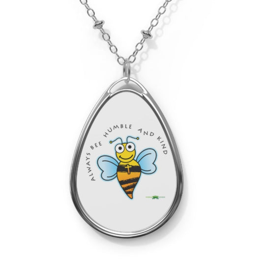Oval Necklace Always Bee Humble & Kind by Frog Geeks