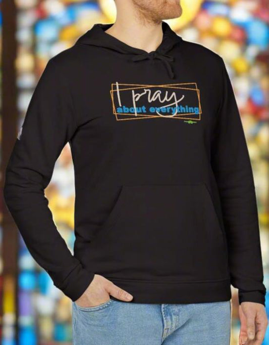 adidas Unisex Fleece Hoodie I Pray about everything by Frog Geeks