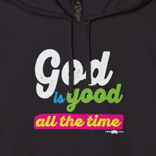 adidas Unisex Fleece Hoodie God is Good all the time by Frog Geeks