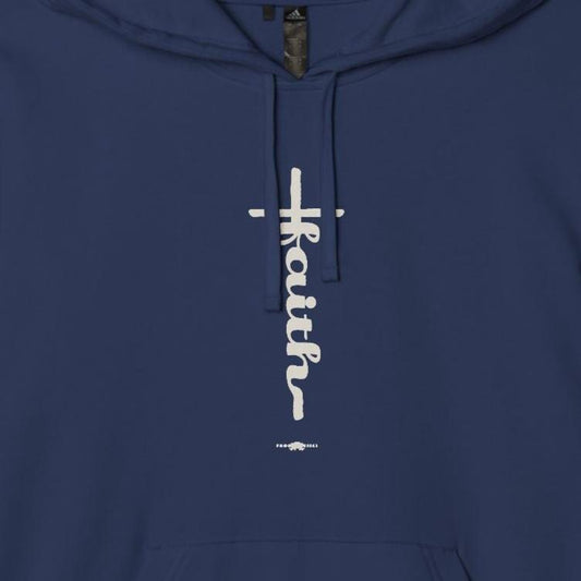 adidas Unisex Fleece Hoodie Faith Cross by Frog Geeks