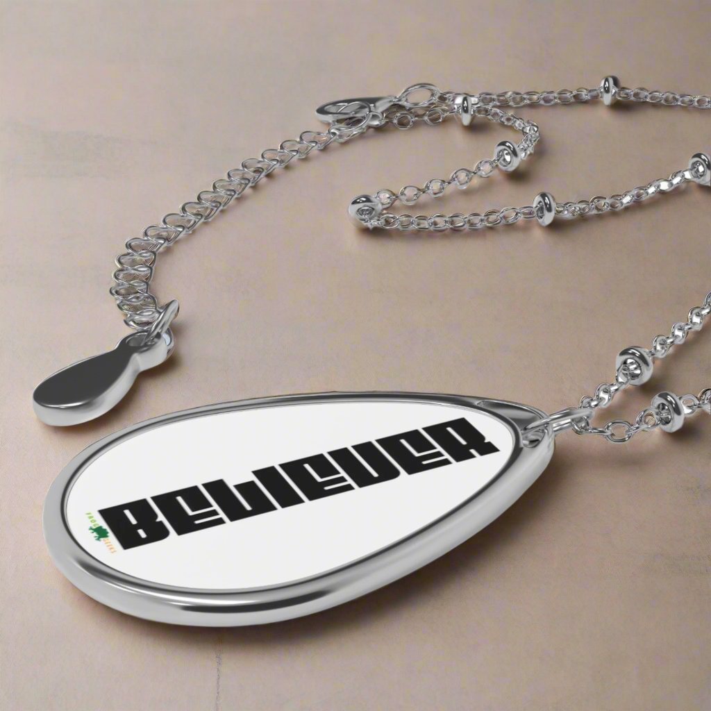 Oval Necklace Believer by Frog Geeks