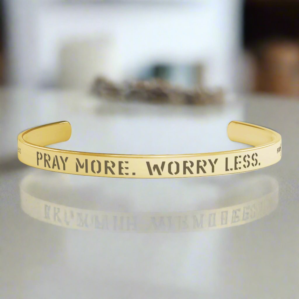 Pray More. Worry Less. Bracelet by Frog Geeks