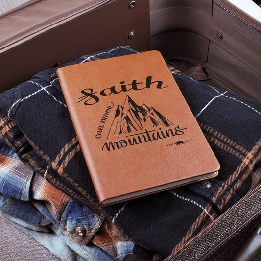 Faith can move mountains Leather Journal by Frog Geeks