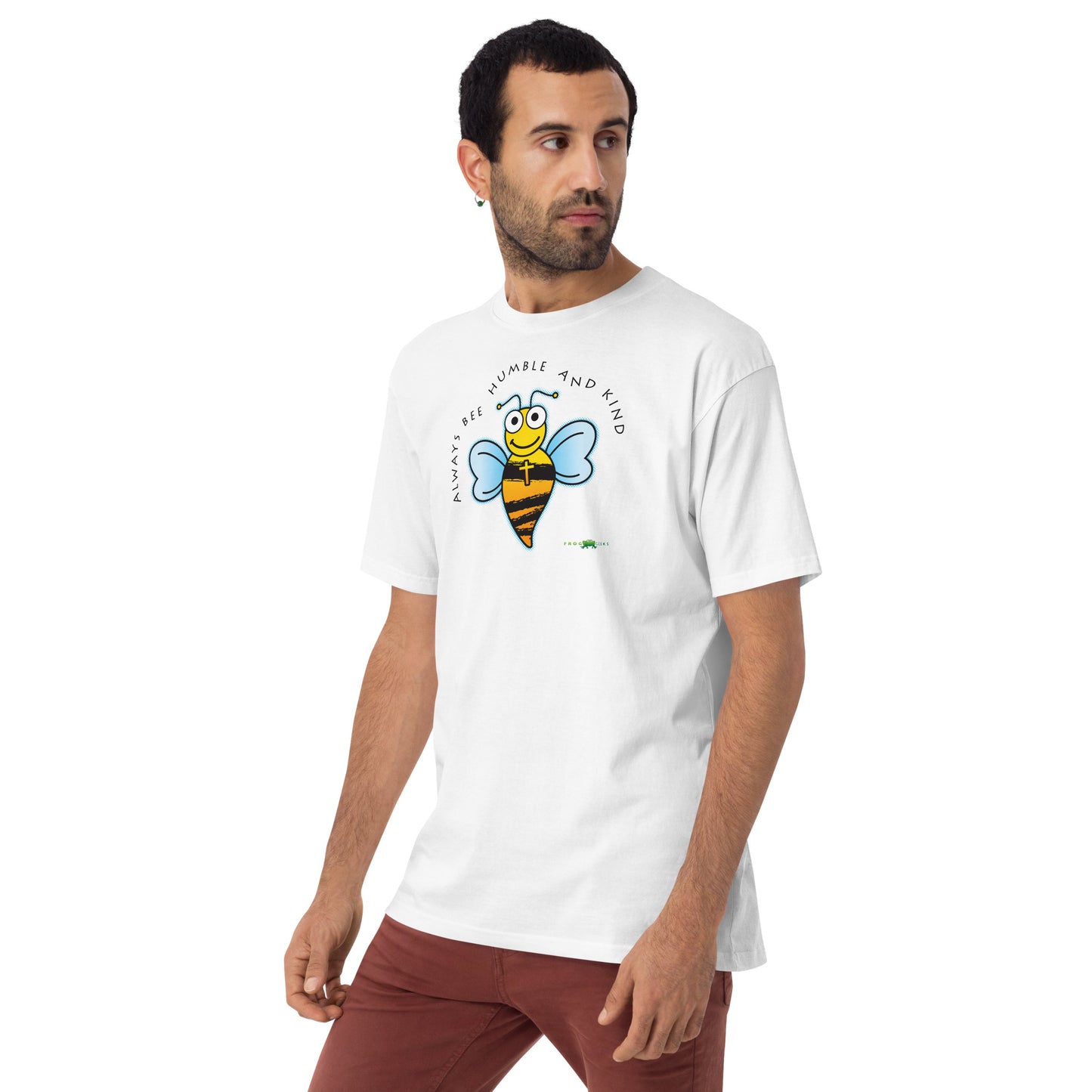 Men’s premium heavyweight tee - Always Bee Humble and Kind by Frog Geeks