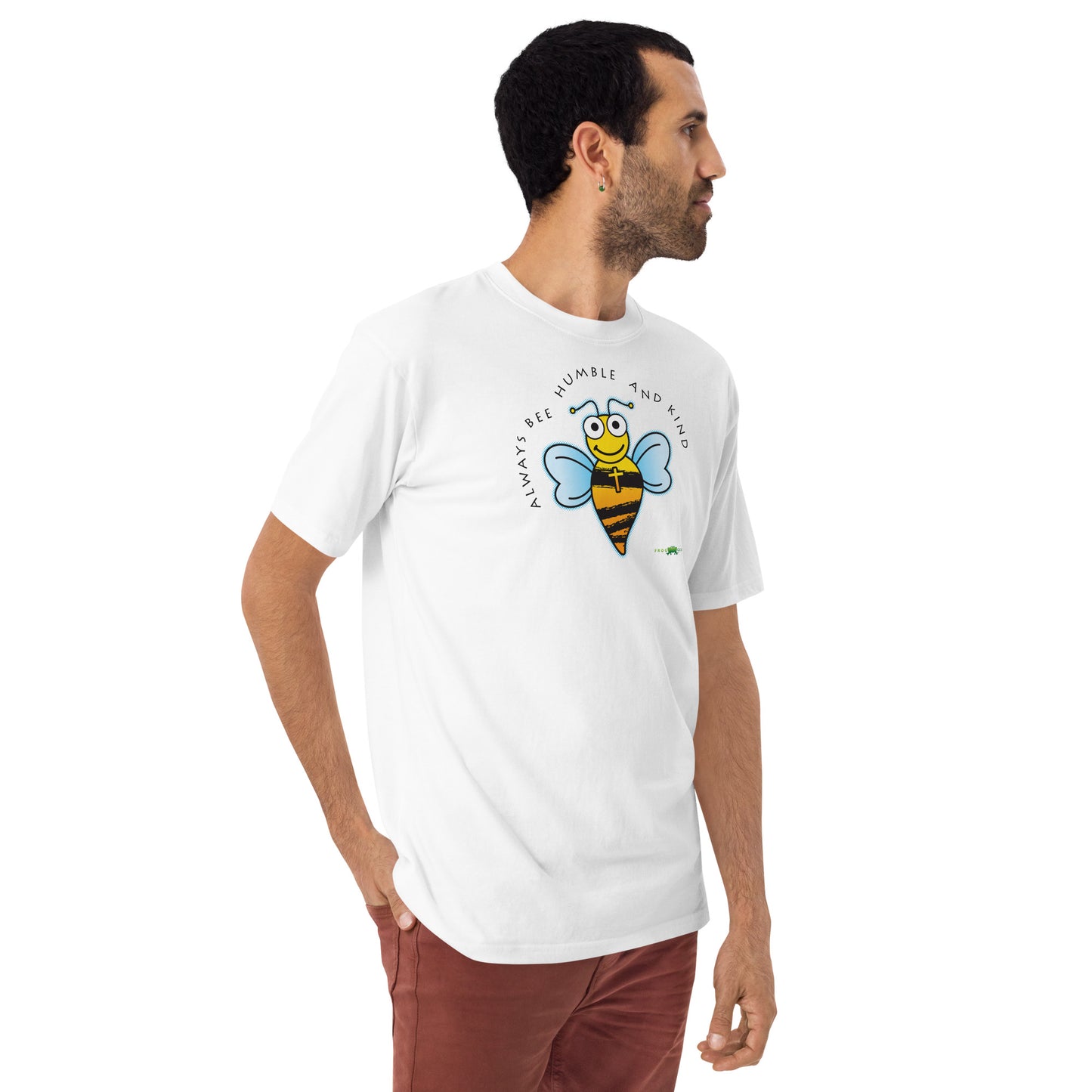 Men’s premium heavyweight tee - Always Bee Humble and Kind by Frog Geeks