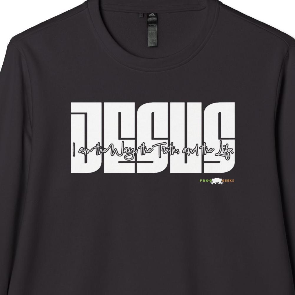 adidas Unisex Fleece Crewneck Sweatshirt Jesus: I am the Way by Frog Geeks