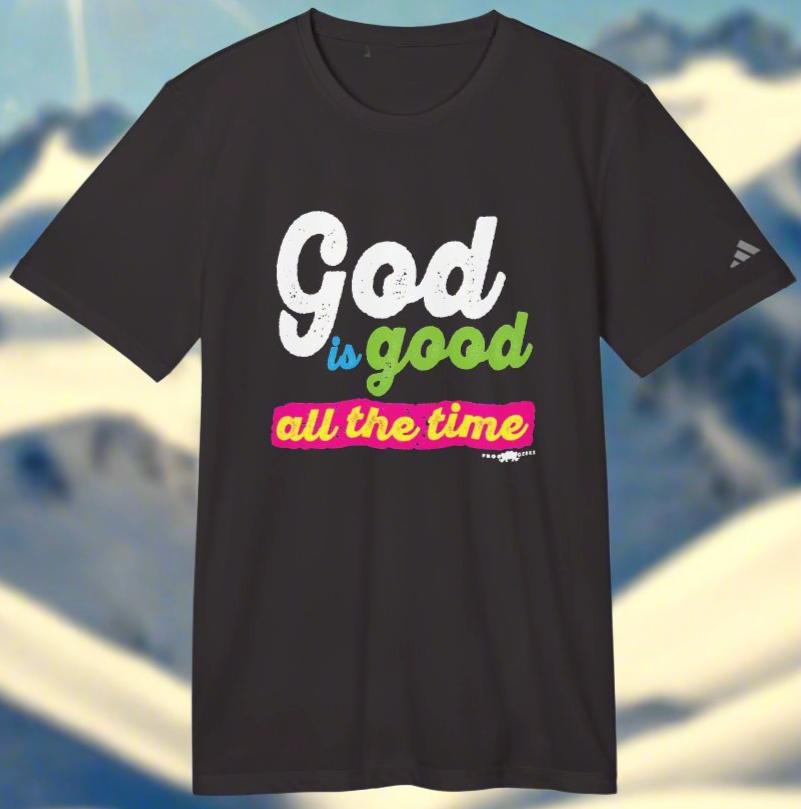 adidas Unisex Sport T-shirt God is Good all the time by Frog Geeks