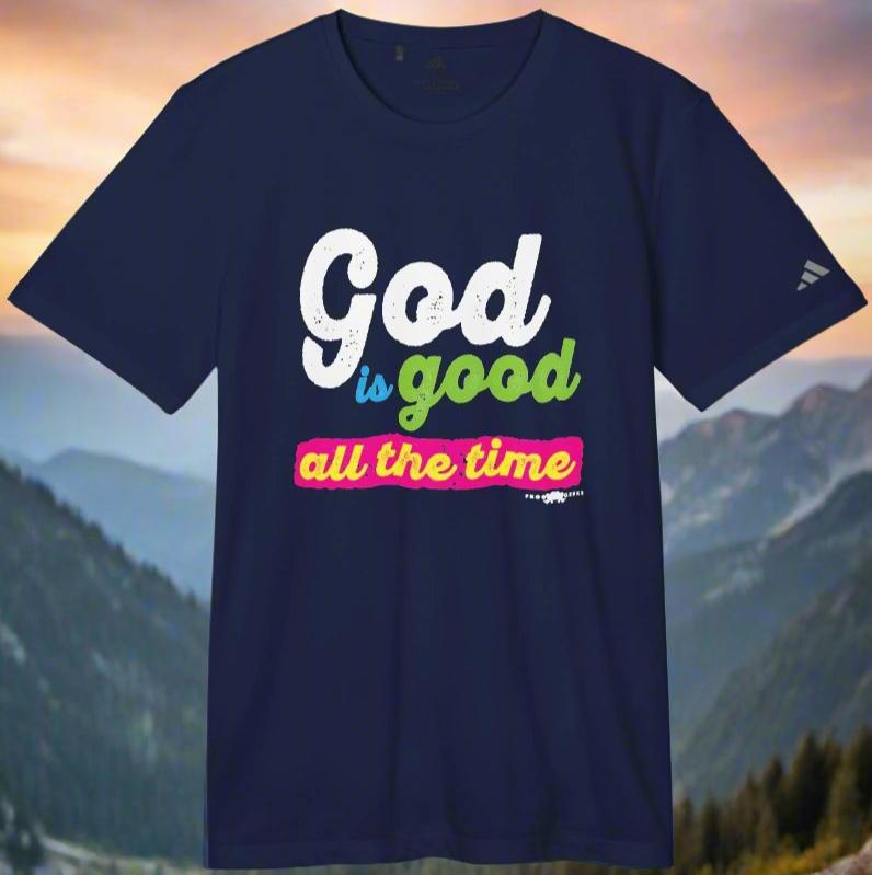 adidas Unisex Sport T-shirt God is Good all the time by Frog Geeks