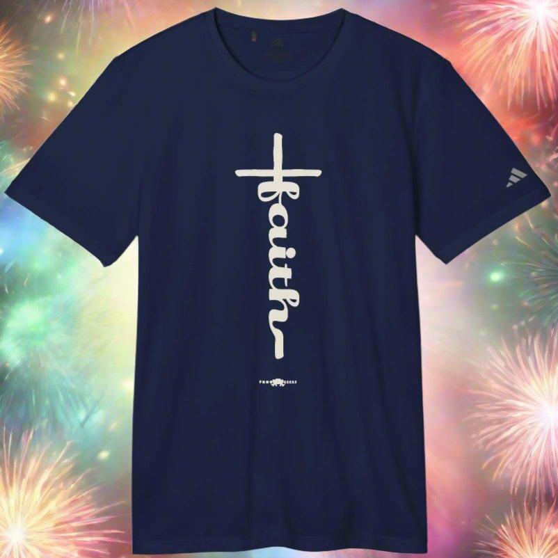 adidas Unisex Sport T-shirt Faith Cross by Frog Geeks