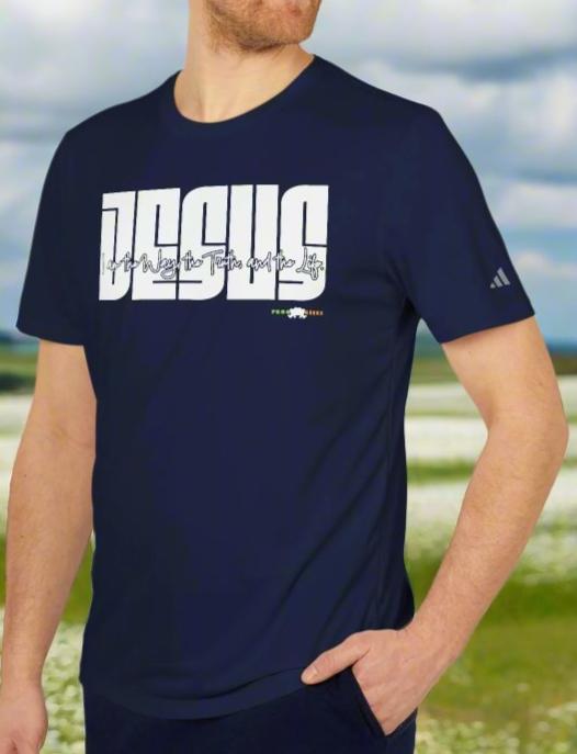 adidas Unisex Sport T-shirt Jesus: I am the Way by Frog Geeks