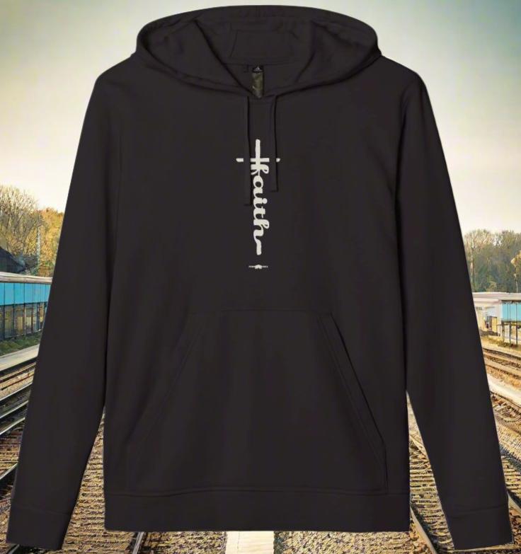 adidas Unisex Fleece Hoodie Faith Cross by Frog Geeks