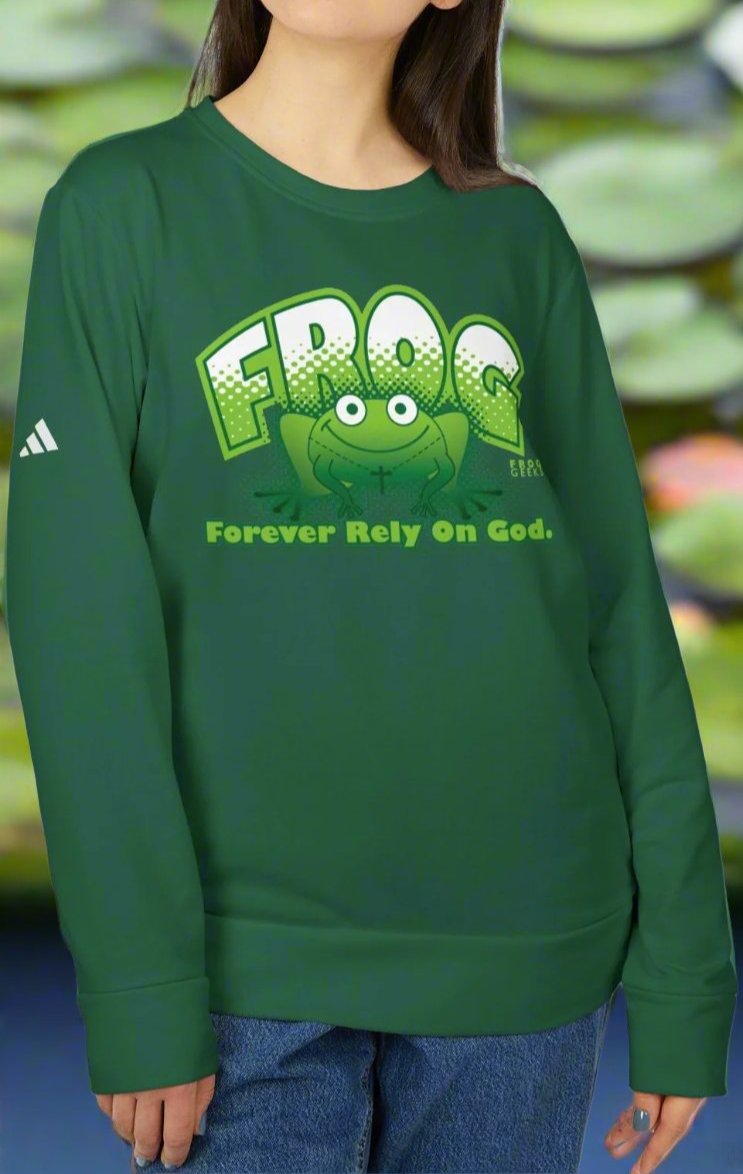 adidas Unisex Fleece Crewneck Sweatshirt Frog by Frog Geeks