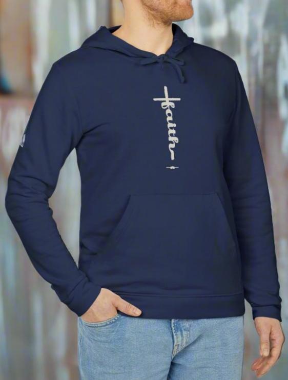 adidas Unisex Fleece Hoodie Faith Cross by Frog Geeks
