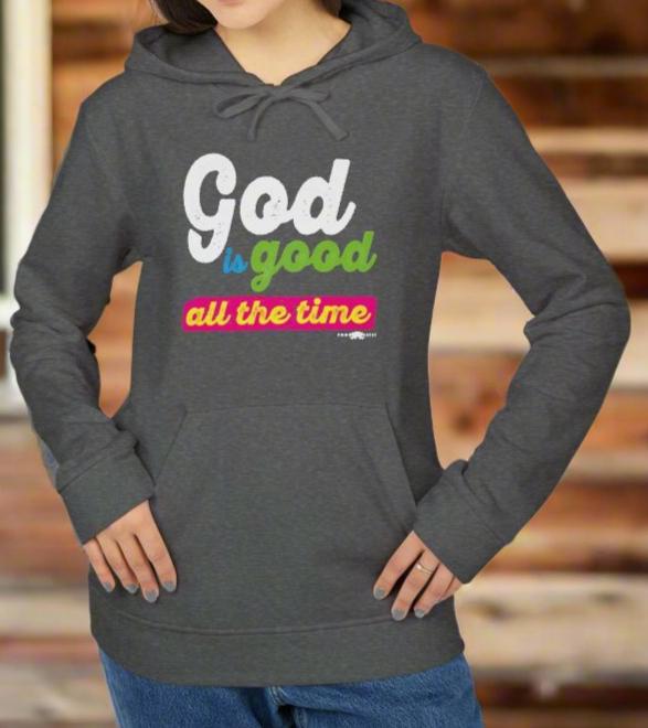 adidas Unisex Fleece Hoodie God is Good all the time by Frog Geeks