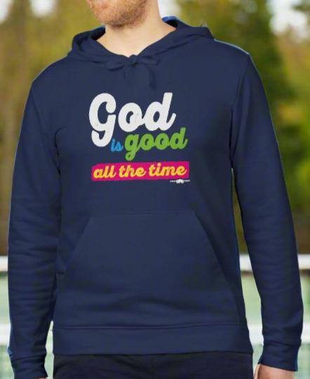 adidas Unisex Fleece Hoodie God is Good all the time by Frog Geeks