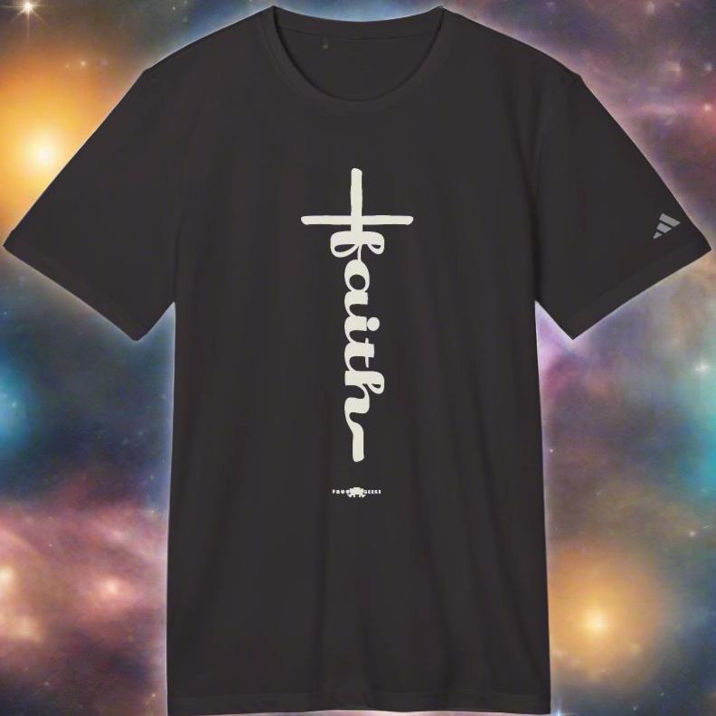 adidas Unisex Sport T-shirt Faith Cross by Frog Geeks