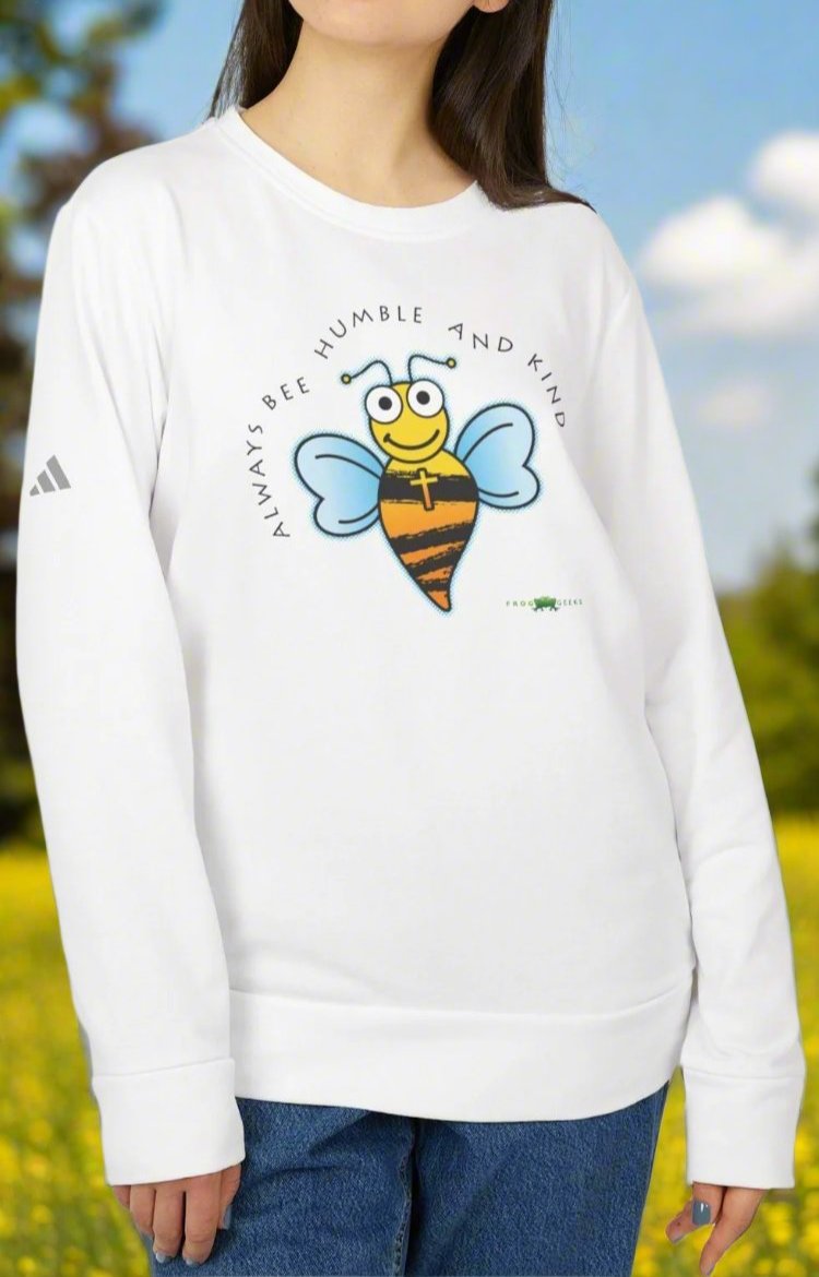 adidas Unisex Fleece Crewneck Sweatshirt with Always Bee Humble & Kind by Frog Geeks