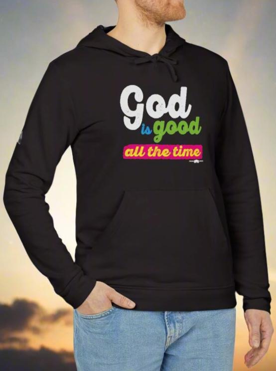 adidas Unisex Fleece Hoodie God is Good all the time by Frog Geeks