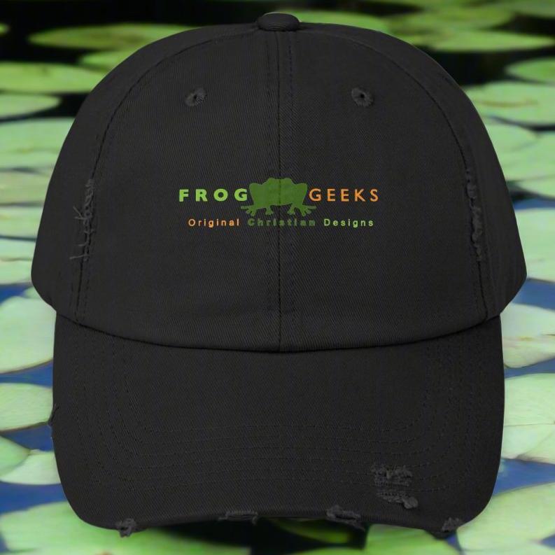 Frog Geeks Original Christian Designs Distressed Cap