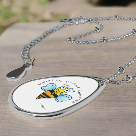 Oval Necklace Always Bee Humble & Kind by Frog Geeks