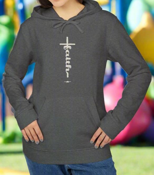 adidas Unisex Fleece Hoodie Faith Cross by Frog Geeks