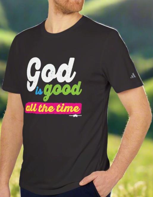 adidas Unisex Sport T-shirt God is Good all the time by Frog Geeks