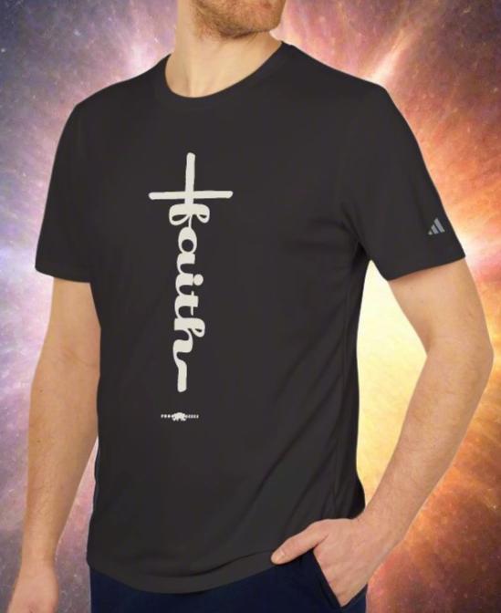 adidas Unisex Sport T-shirt Faith Cross by Frog Geeks