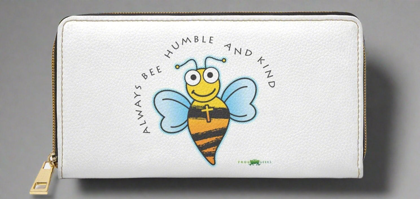 Zipper Wallet Always Bee Humble & Kind by Frog Geeks