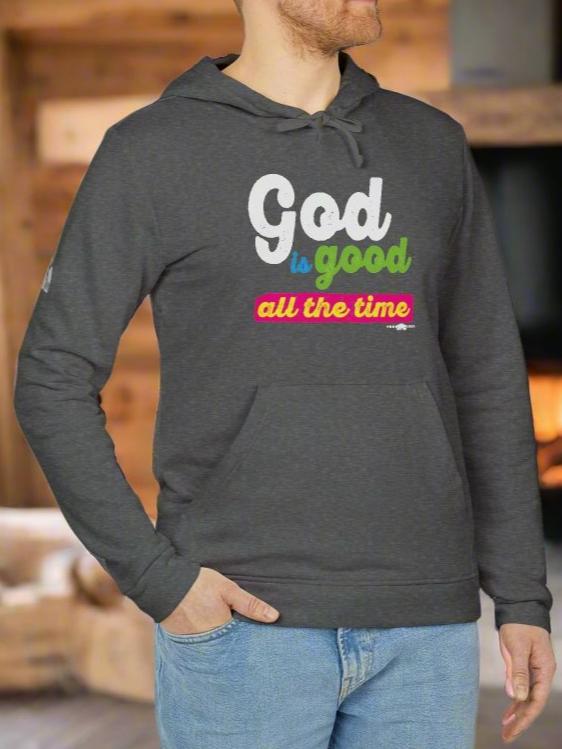 adidas Unisex Fleece Hoodie God is Good all the time by Frog Geeks