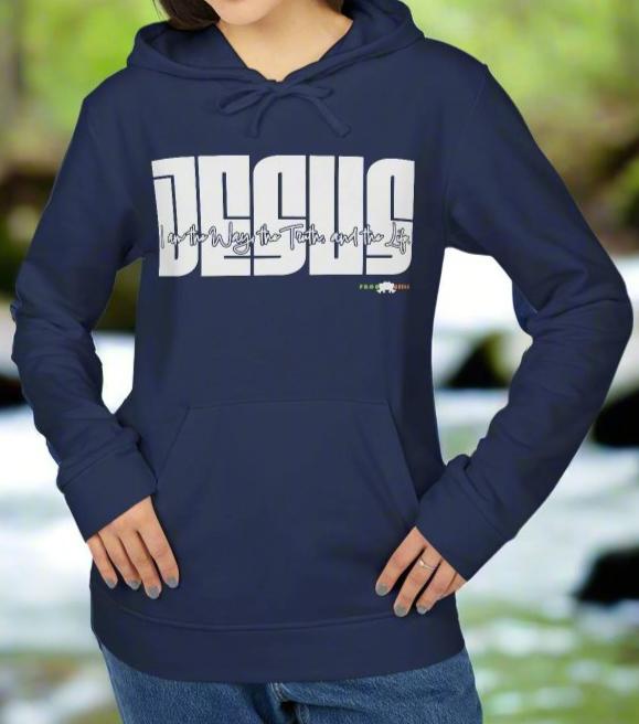 adidas hoodie with Jesus: I am the Way, the Truth and the Life by Frog Geeks