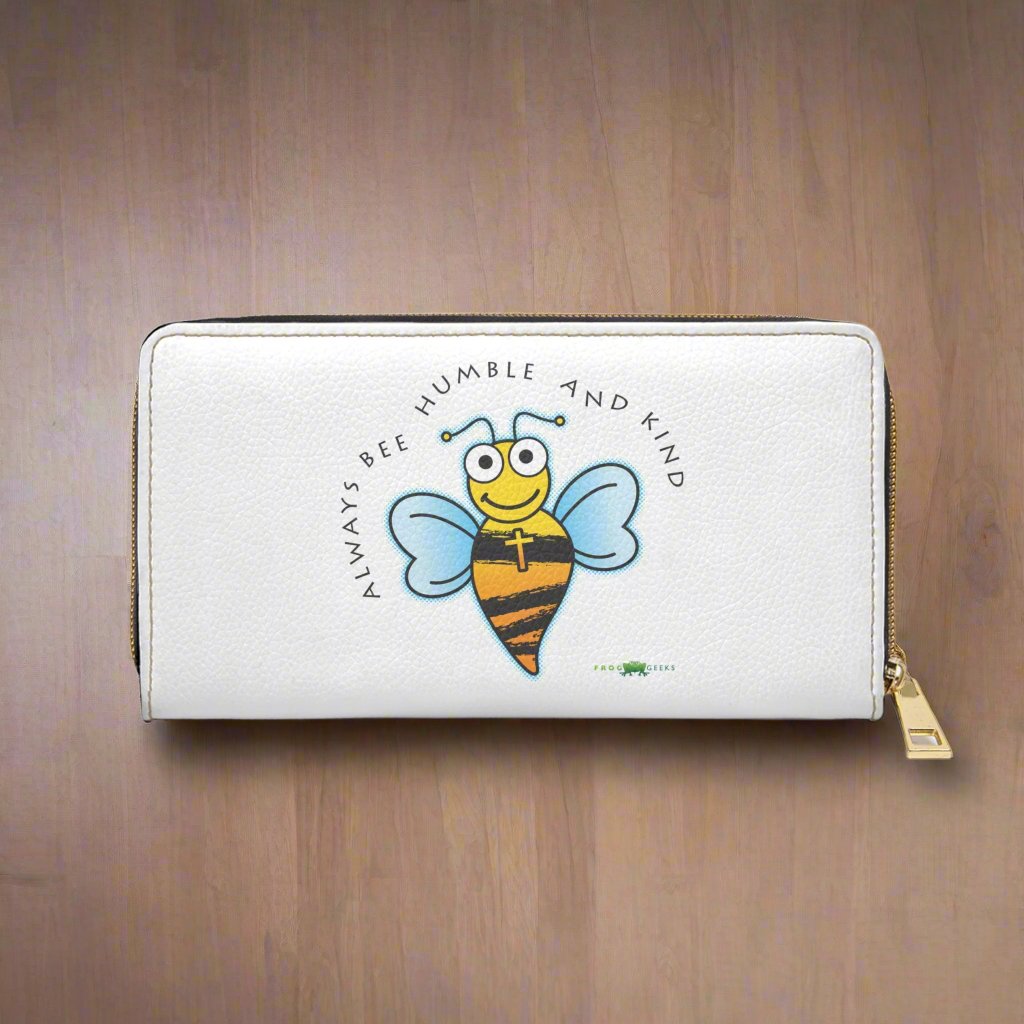 Zipper Wallet Always Bee Humble & Kind by Frog Geeks