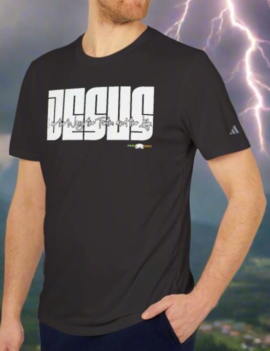 adidas Unisex Sport T-shirt Jesus: I am the Way by Frog Geeks