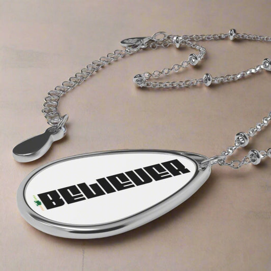 Oval Necklace Believer by Frog Geeks