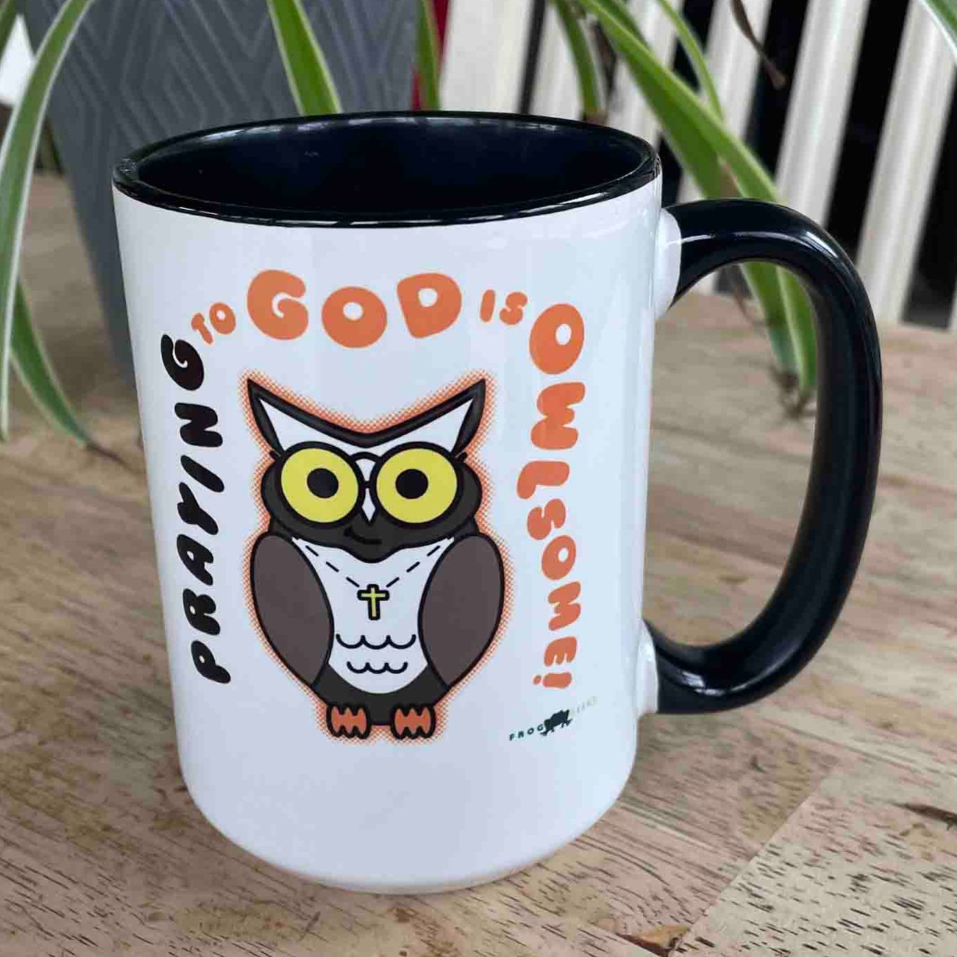 Mug with Black Handle and Inside - Owlsome by Frog Geeks