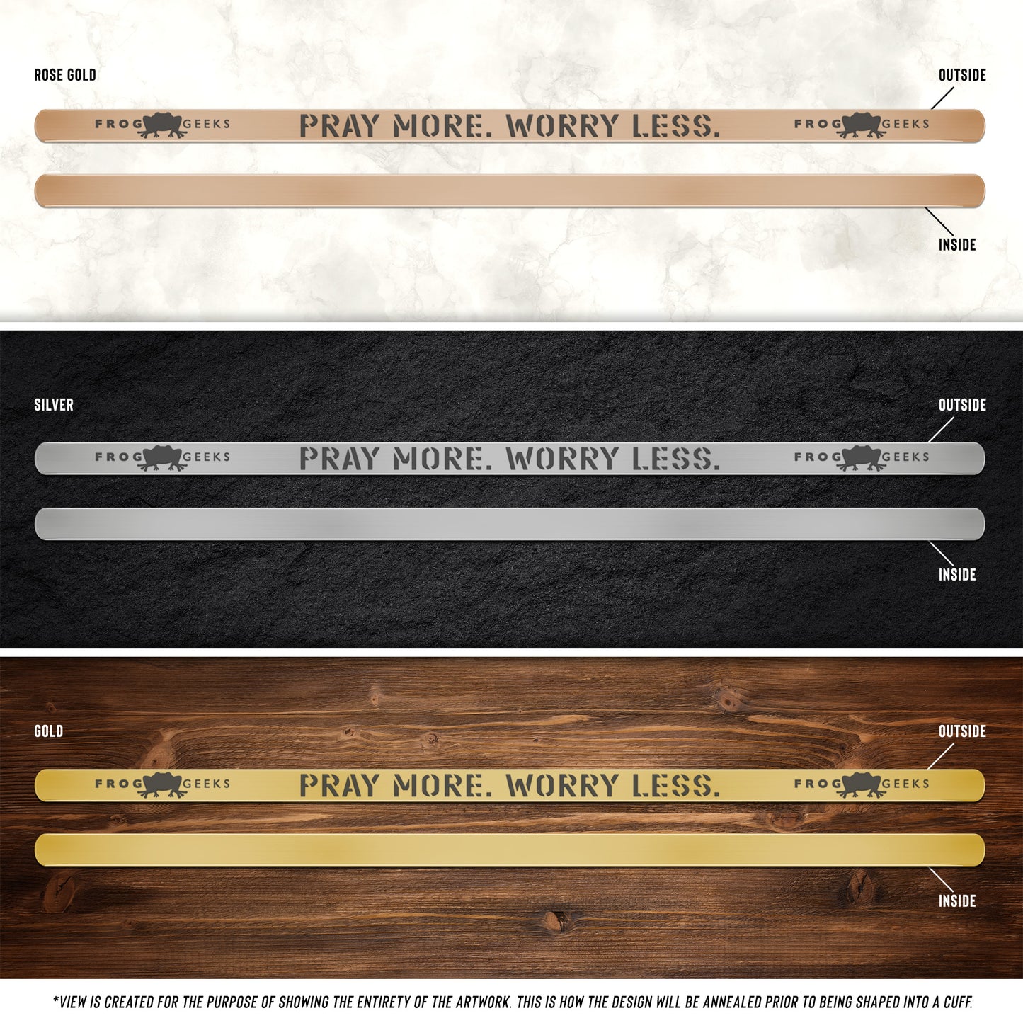 Pray More. Worry Less. Bracelet by Frog Geeks