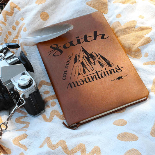 Faith can move mountains Leather Journal by Frog Geeks