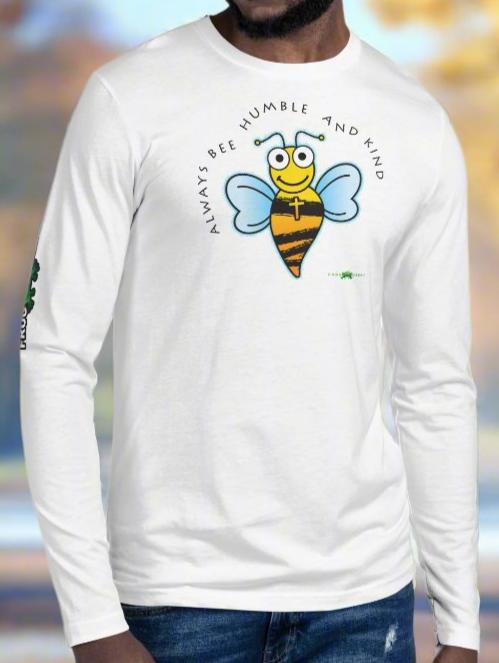 Long Sleeve Fitted Crew - Always Bee Humble and Kind SPECIAL EDITION Frog Geeks Logo